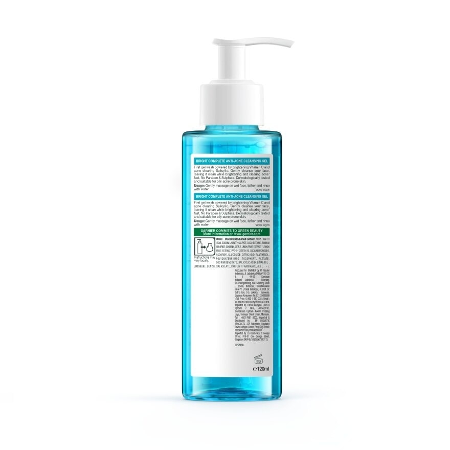 Bright Complete Anti-Acne Gel Wash (with Vitamin C and Salicylic Acid for Acne Clearing) 120ml