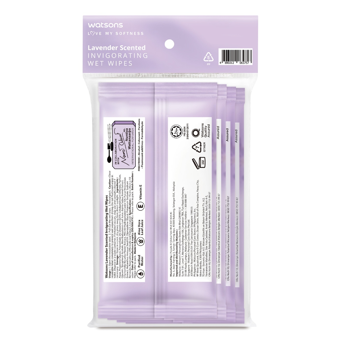 Lavender Scented Invigorating Wet Wipes 10s x 4