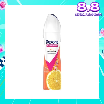 REXONA Vitamin And Bright Vit C And Anti Stain Anti Perspirant With Motion Activated Technology (Up To 72 Hours Protection Against Sweat And Odour) 135ml