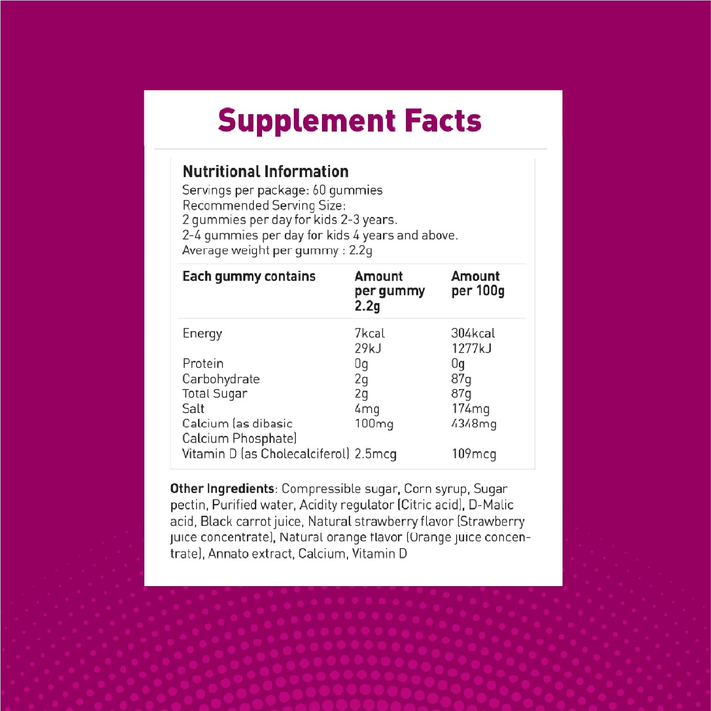Essential Vitamin Pack for Kids consists of Calcium + Vitamin D3 Gummies 60s & Multivitamin Gummies 60s