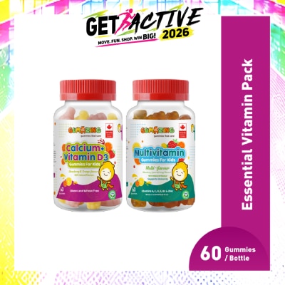 GUMAZING - Essential Vitamin Pack for Kids consists of Calcium + Vitamin D3 Gummies 60s & Multivitamin Gummies 60s image