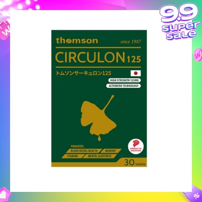 THOMSON Circulon 125 Capsule (High strength Activated Ginkgo Extract to Increase Energy & Improve Memory) 30s