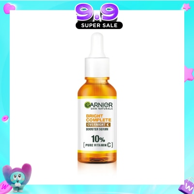 GARNIER - Bright Complete Overnight Serum (10% Pure Vitamin C Reduce Skin Blemishes + Brighten Skin) 30ml image