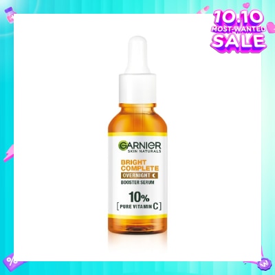 GARNIER Bright Complete Overnight Serum (10% Pure Vitamin C  Reduce Skin Blemishes + Brighten Skin) 30ml