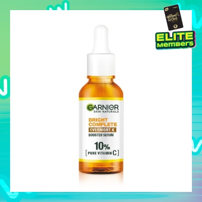 GARNIER Bright Complete Overnight Serum (10% Pure Vitamin C  Reduce Skin Blemishes + Brighten Skin) 30ml