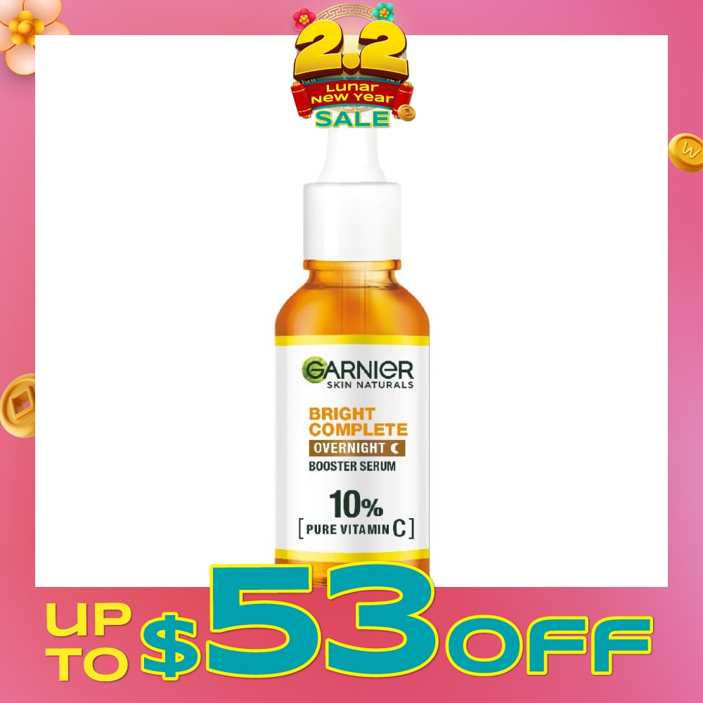 Bright Complete Overnight Serum (10% Pure Vitamin C Reduce Skin Blemishes + Brighten Skin) 30ml