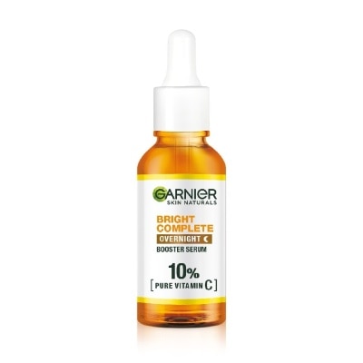 GARNIER Bright Complete Overnight Serum (10% Pure Vitamin C  Reduce Skin Blemishes + Brighten Skin) 30ml