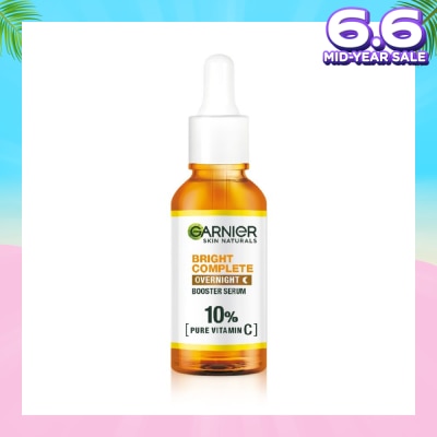 GARNIER Bright Complete Overnight Serum (10% Pure Vitamin C  Reduce Skin Blemishes + Brighten Skin) 30ml