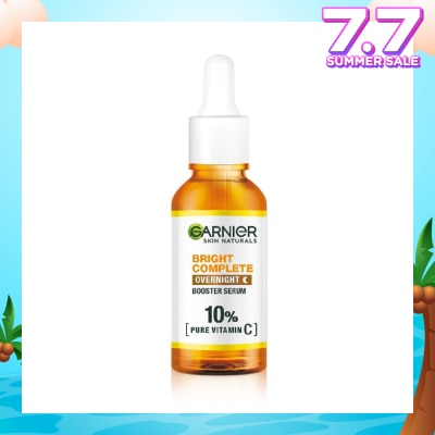 GARNIER Bright Complete Overnight Serum (10% Pure Vitamin C  Reduce Skin Blemishes + Brighten Skin) 30ml