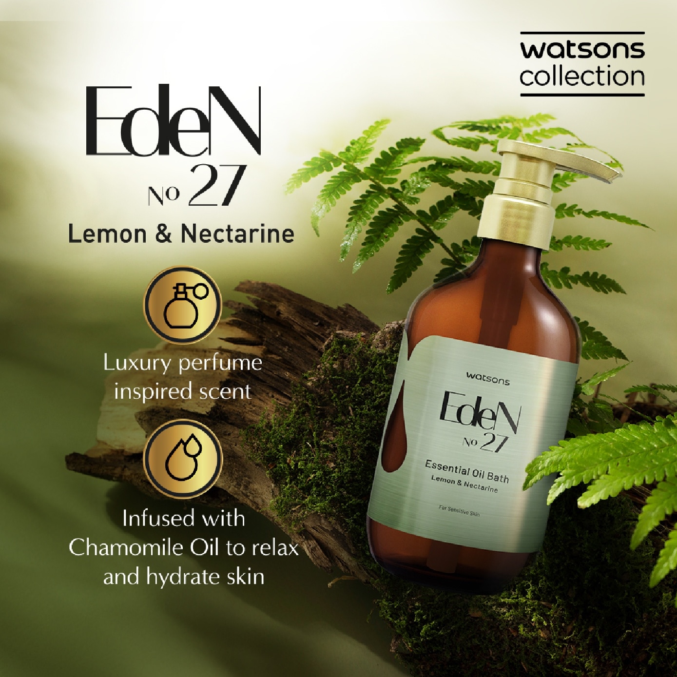 Eden 27 Essential Oil Bath Lemon & Nectarine 500ml