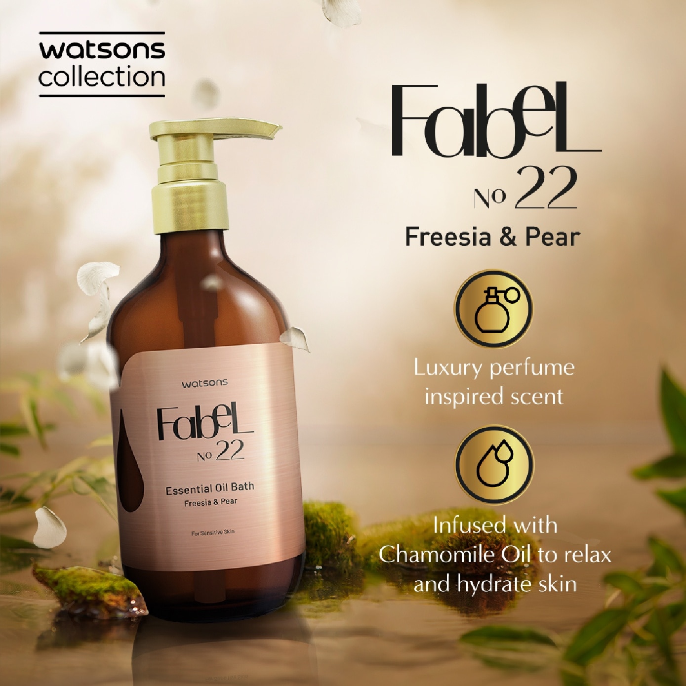 Fabel 22 Essential Oil Bath Freesia & Pear 500ml image