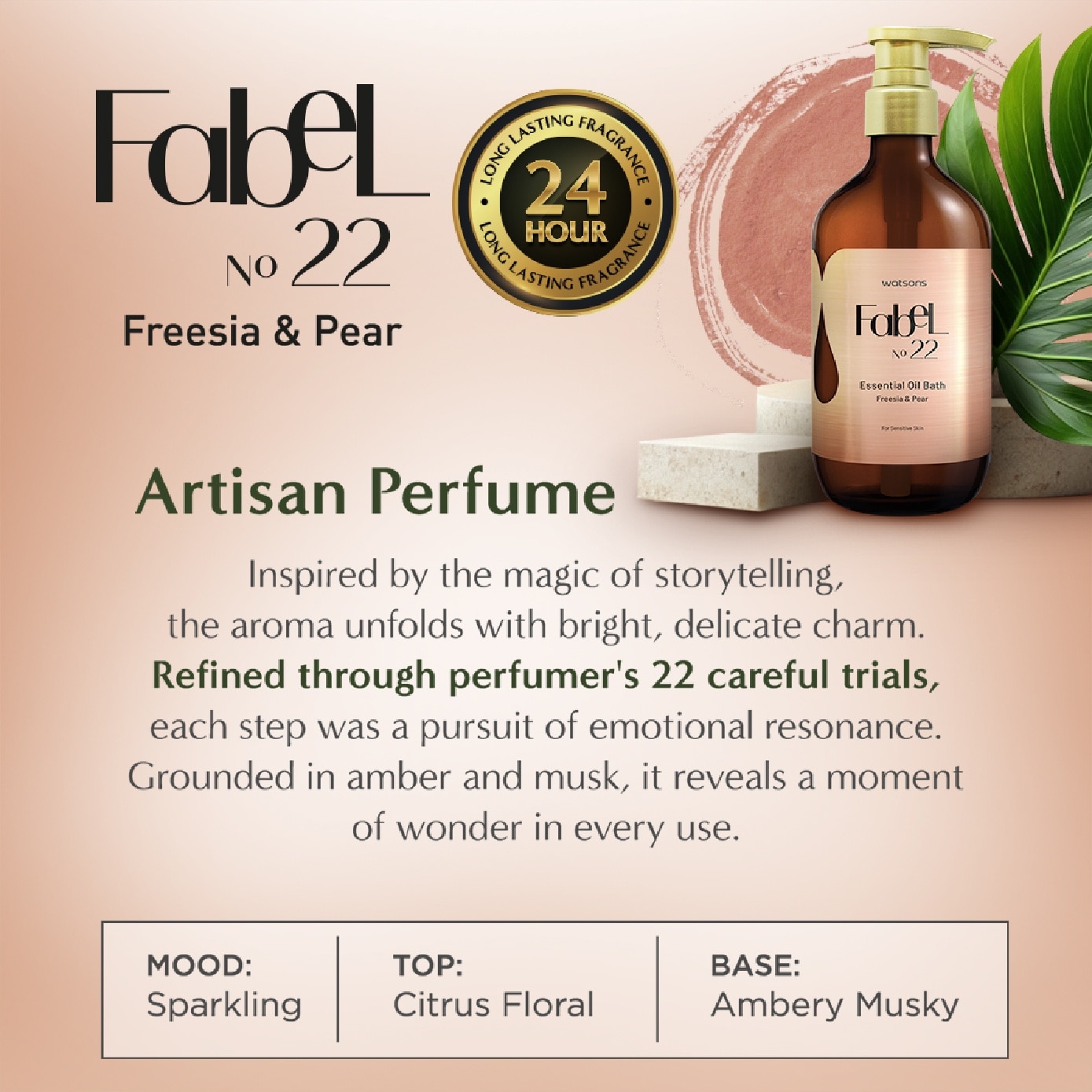 Fabel 22 Essential Oil Bath Freesia & Pear 500ml image