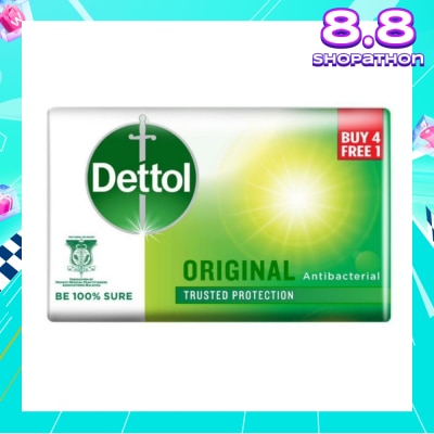 DETTOL Anti-Bacterial Bar Soap Original Packset 100g x 5 (Buy 4 Free 1)
