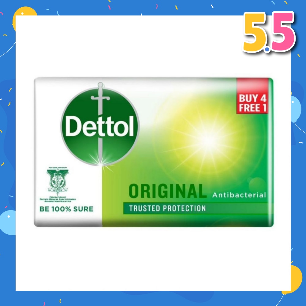 Anti-Bacterial Bar Soap Original Packset 100g x 5 (Buy 4 Free 1)