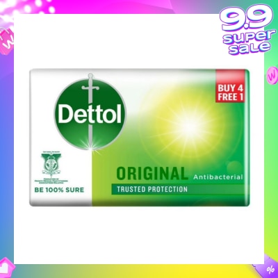 DETTOL Anti-Bacterial Bar Soap Original Packset 100g x 5 (Buy 4 Free 1)