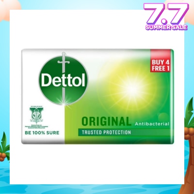 DETTOL Anti-Bacterial Bar Soap Original Packset 100g x 5 (Buy 4 Free 1)