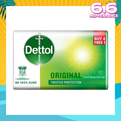 DETTOL Anti-Bacterial Bar Soap Original Packset 100g x 5 (Buy 4 Free 1)