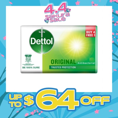 DETTOL - Anti-Bacterial Bar Soap Original Packset 100g x 5 (Buy 4 Free 1)