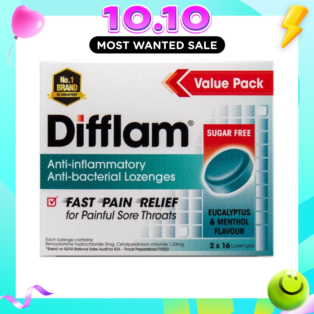 Eucalyptus & Menthol Lozenges Twinpack (Relieve Pain And Swelling Due To Sore Throat With Infection) 16s x2s image