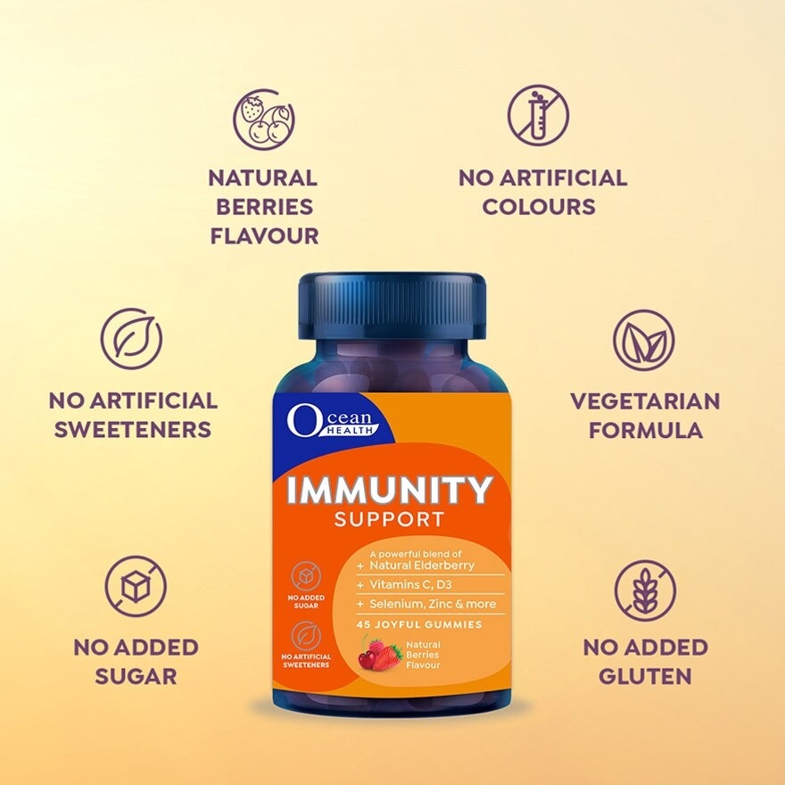 Immunity Support Gummies, Natural Berries Flavour (Help Support Immune Health) 45