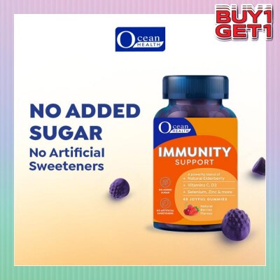 OCEAN HEALTH Immunity Support Gummies, Natural Berries Flavour (Help Support Immune Health) 45