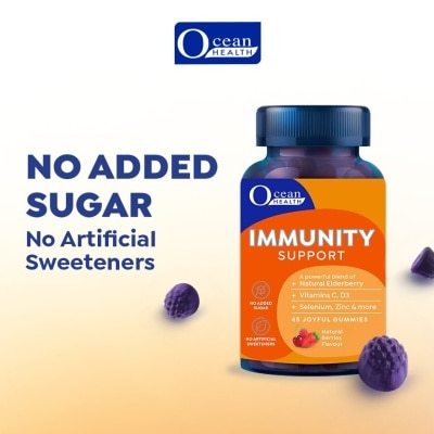 OCEAN HEALTH Immunity Support Gummies, Natural Berries Flavour (Help Support Immune Health) 45