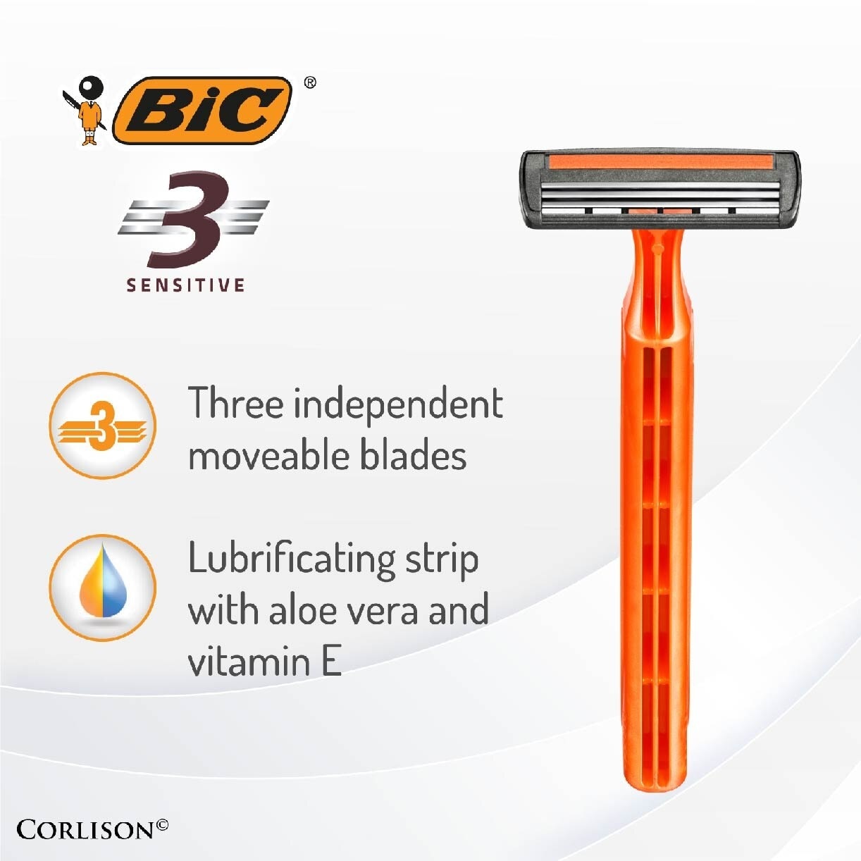 Sensitive Disposable Triple Blade Shaver (With Lubricating Strip Enriched With Vitamin E And Aloe Vera) 6s