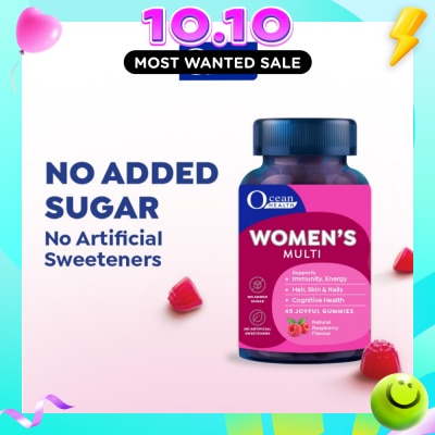 OCEAN HEALTH Women's Multi Gummies Natural Raspberry Flavour 45s (Expiry: May`2027) image