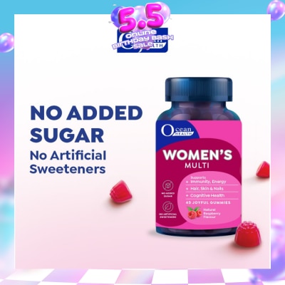 OCEAN HEALTH - Women's Multi Gummies Natural Raspberry Flavour 45s