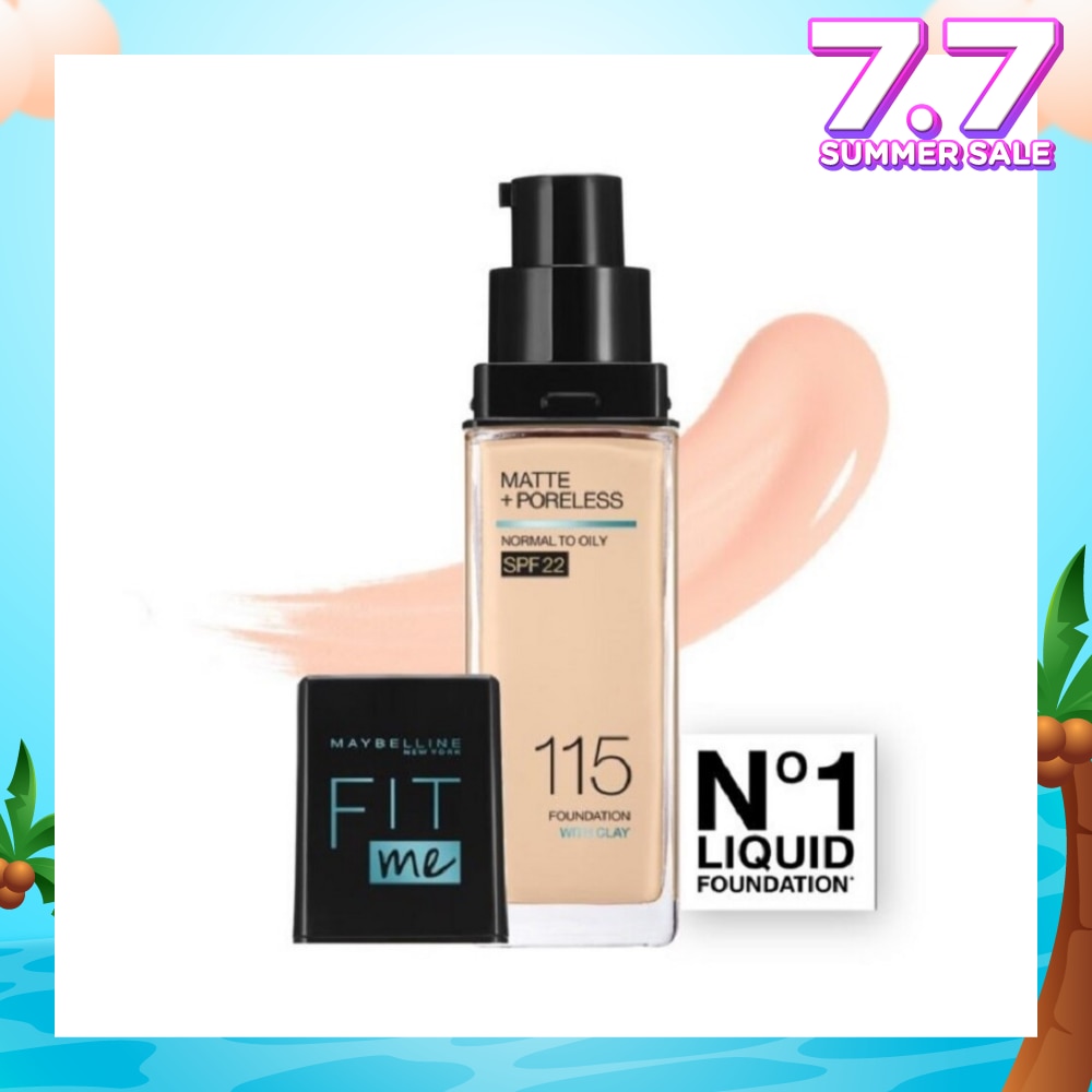 MAYBELLINE Fit Me Matte Poreless Liquid Foundation 115 Ivory SPF 22 Pump 30ml