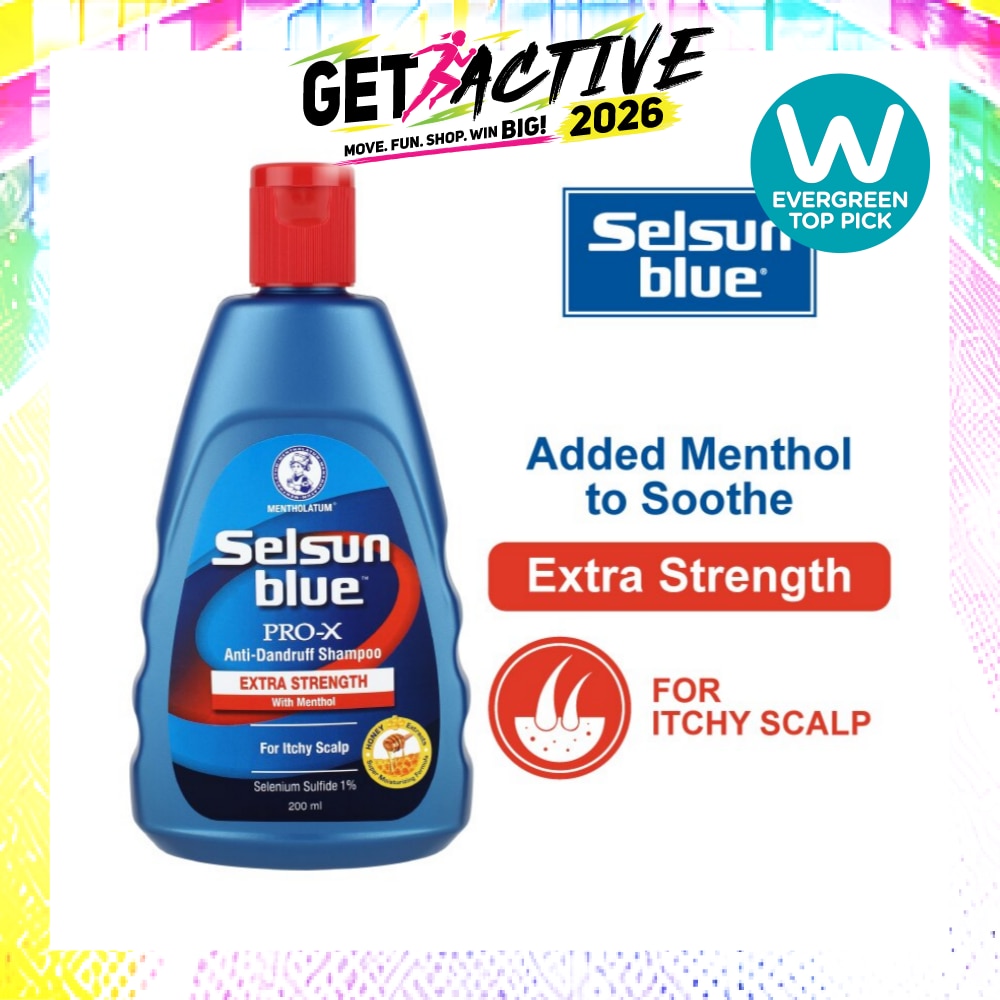 Blue Extra Strength ProX Anti-Dandruff Shampoo (Relieves Dandruff & Itchy Scalp With Selenium Sulfide, Menthol & Honeyquat 50 Suitable For Itchy Scalp & All Hair Types) 200ml image