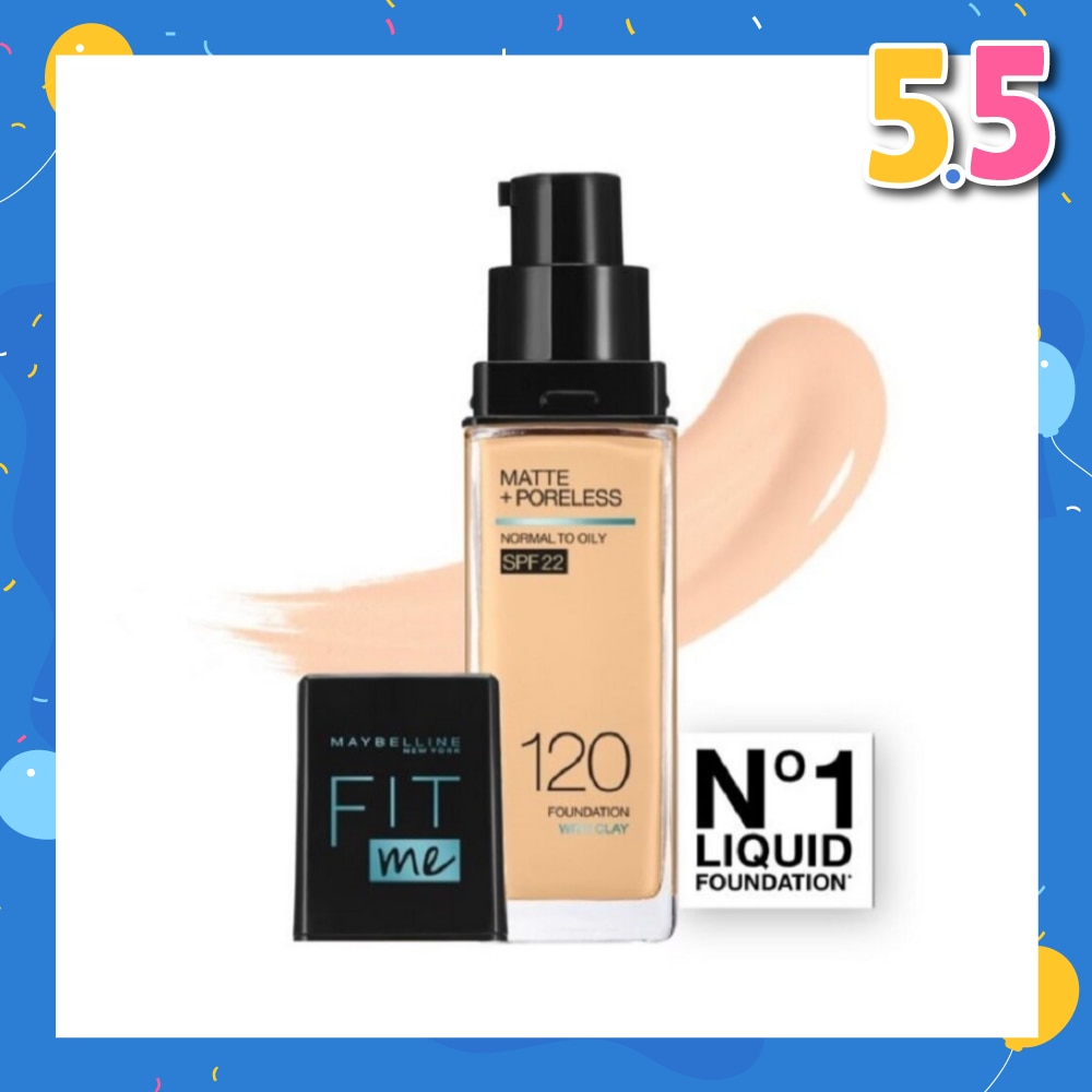MAYBELLINE Fit Me Matte Poreless Liquid Foundation 120 Classic Ivory SPF 22 Pump 30ml