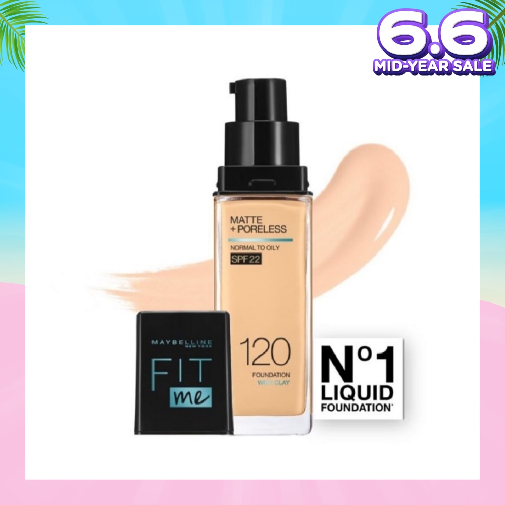 Fit Me Matte Poreless Liquid Foundation 120 Classic Ivory SPF 22 Pump 30ml