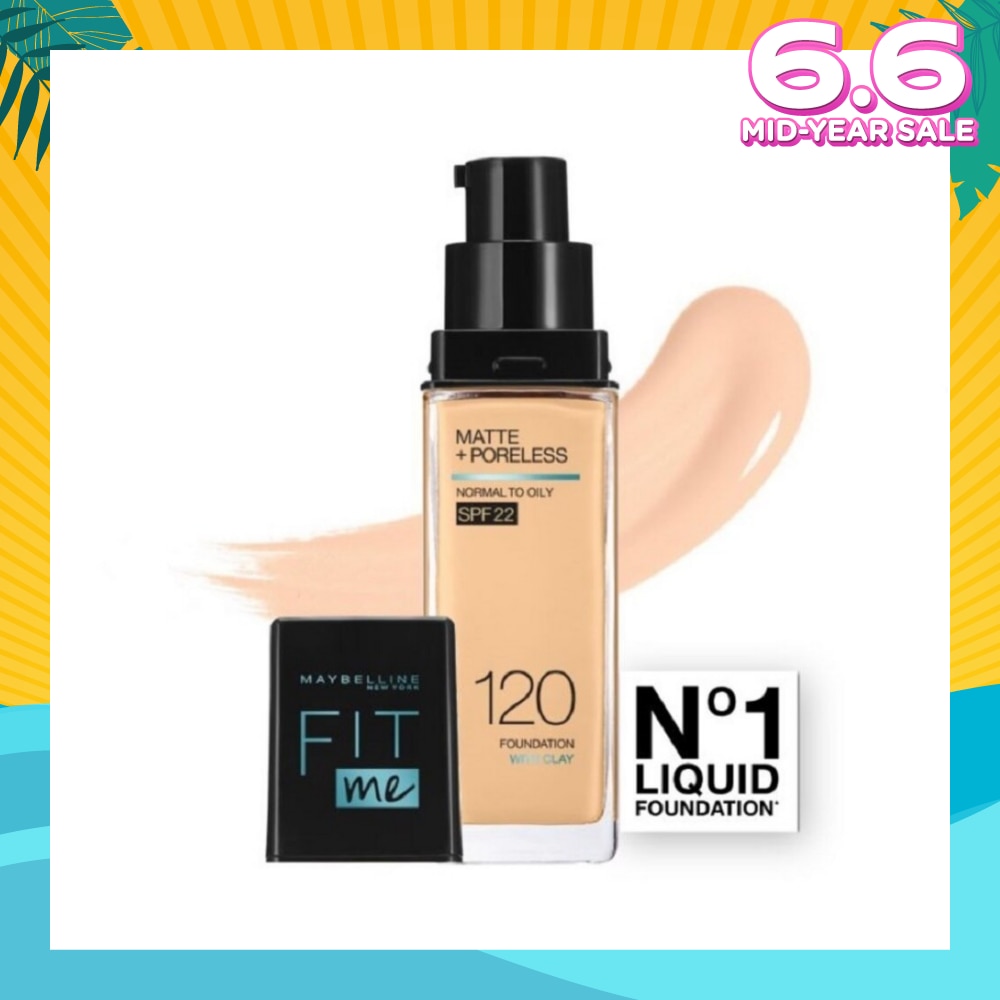 Fit Me Matte Poreless Liquid Foundation 120 Classic Ivory SPF 22 Pump 30ml