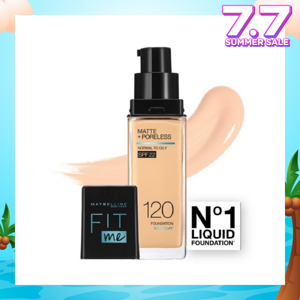 MAYBELLINE Fit Me Matte Poreless Liquid Foundation 120 Classic Ivory SPF 22 Pump 30ml