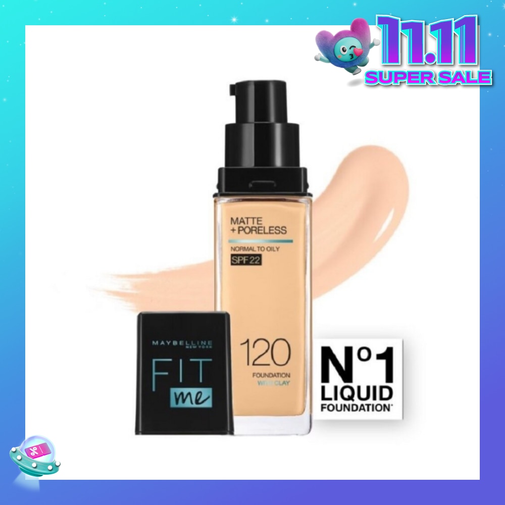 MAYBELLINE Fit Me Matte Poreless Liquid Foundation 120 Classic Ivory SPF 22 Pump 30ml