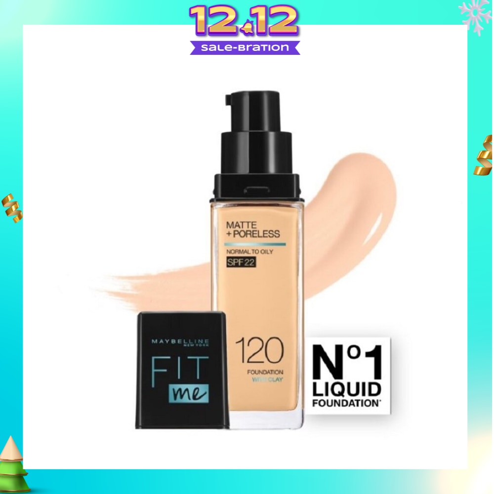 MAYBELLINE Fit Me Matte Poreless Liquid Foundation 120 Classic Ivory SPF 22 Pump 30ml