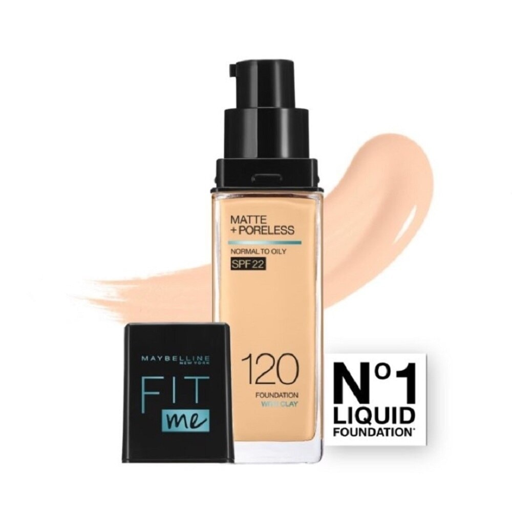 Fit Me Matte Poreless Liquid Foundation 120 Classic Ivory SPF 22 Pump 30ml