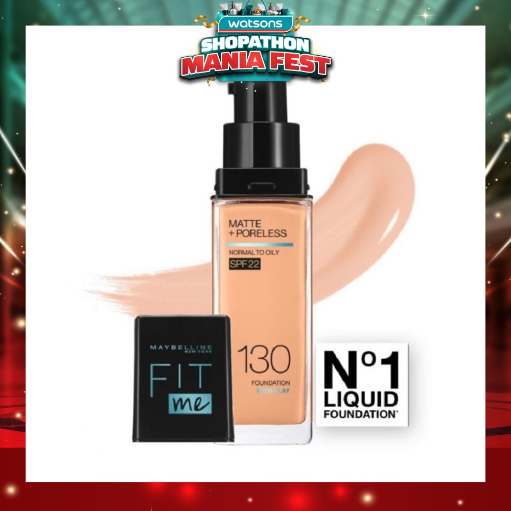 Fit Me Matte Poreless Liquid Foundation 130 Buff Beige SPF 22 Pump 30ml