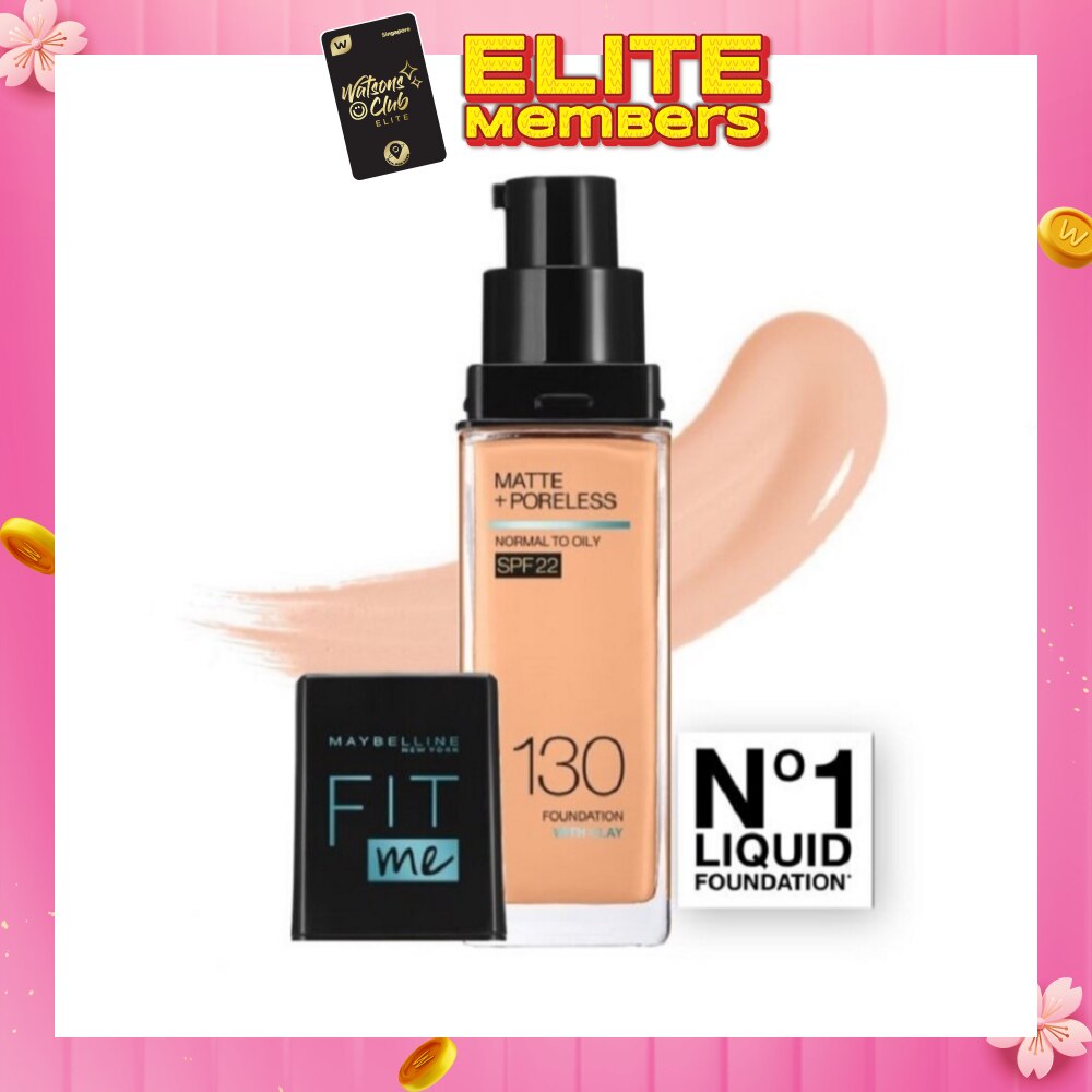 MAYBELLINE Fit Me Matte Poreless Liquid Foundation 130 Buff Beige SPF 22 Pump 30ml