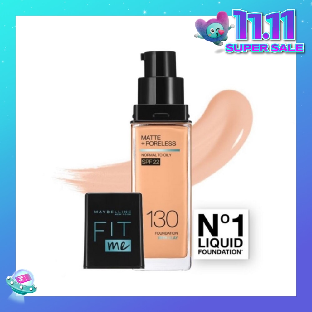 Fit Me Matte Poreless Liquid Foundation 130 Buff Beige SPF 22 Pump 30ml