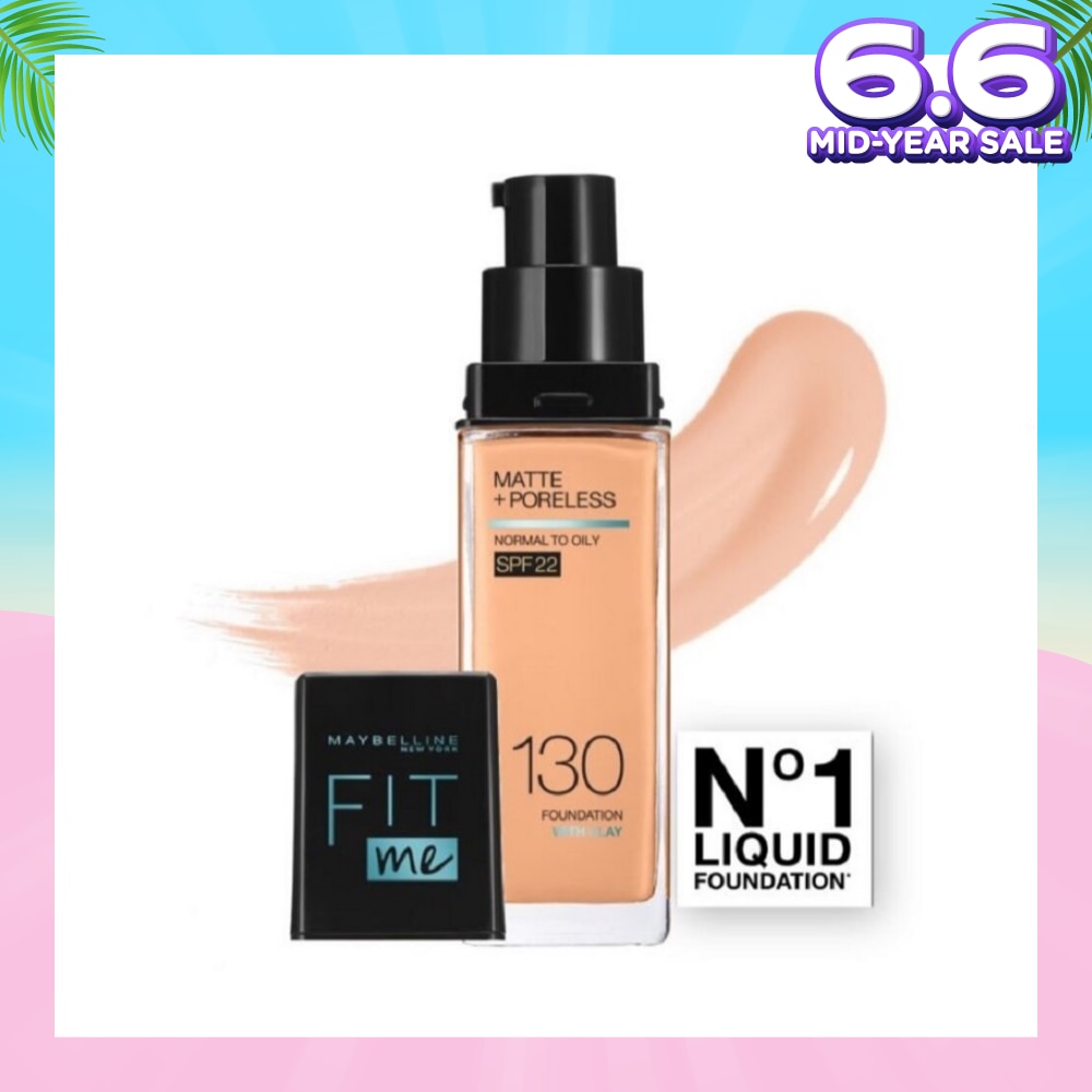 Fit Me Matte Poreless Liquid Foundation 130 Buff Beige SPF 22 Pump 30ml