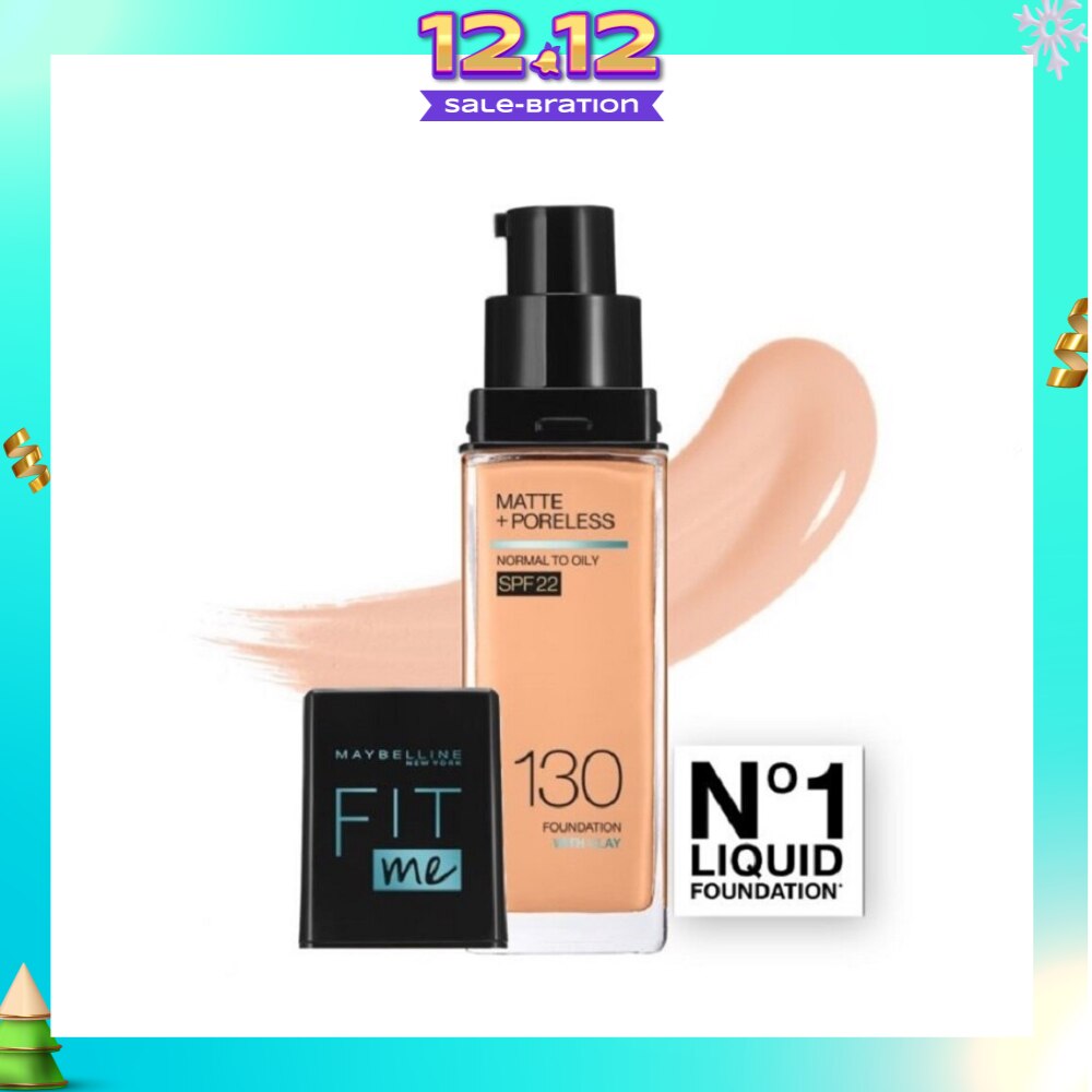 MAYBELLINE Fit Me Matte Poreless Liquid Foundation 130 Buff Beige SPF 22 Pump 30ml