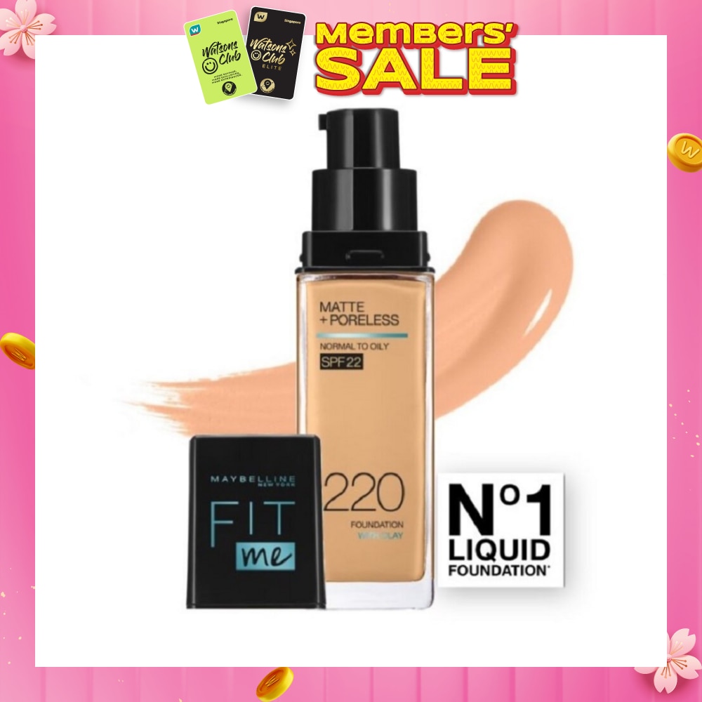 Fit Me Matte Poreless Liquid Foundation 220 Natural Beige SPF 22 Pump 30ml