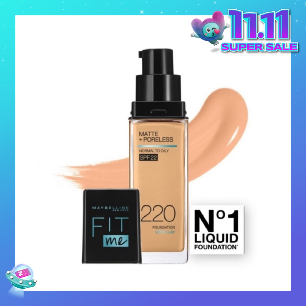 Fit Me Matte Poreless Liquid Foundation 220 Natural Beige SPF 22 Pump 30ml