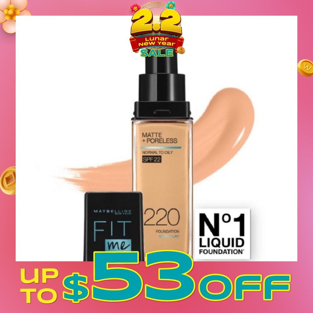 Fit Me Matte Poreless Liquid Foundation 220 Natural Beige SPF 22 Pump 30ml