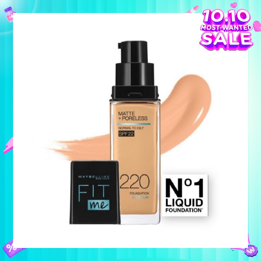 Fit Me Matte Poreless Liquid Foundation 220 Natural Beige SPF 22 Pump 30ml