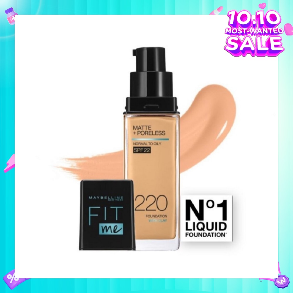 Fit Me Matte Poreless Liquid Foundation 220 Natural Beige SPF 22 Pump 30ml