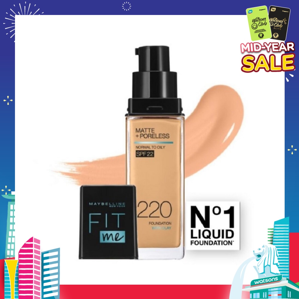 Fit Me Matte Poreless Liquid Foundation 220 Natural Beige SPF 22 Pump 30ml