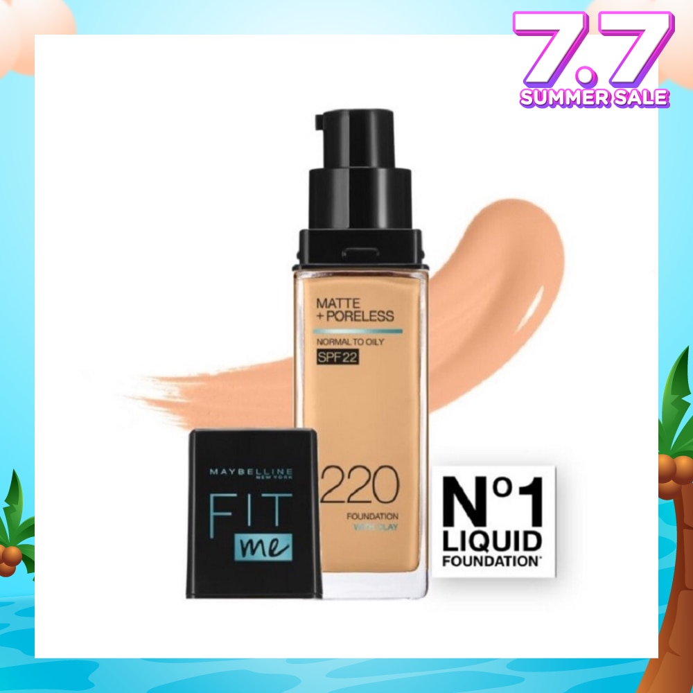 Fit Me Matte Poreless Liquid Foundation 220 Natural Beige SPF 22 Pump 30ml